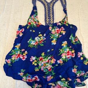 Elegant Floral Racerback Tank Top